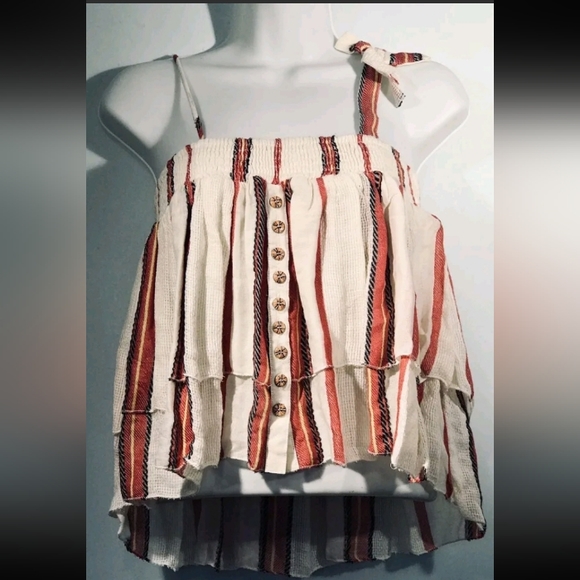 OSFA Muche ET Muchette Anthropologie Boho Strappy Flowy Vintage Peasant Top - Picture 3 of 11